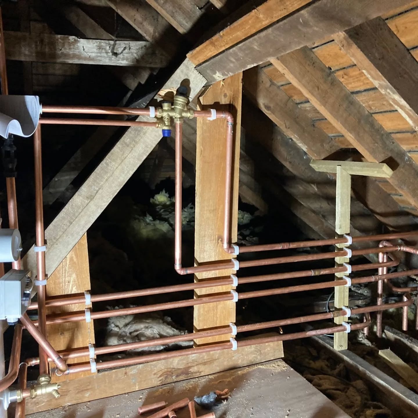 Attic boiler install